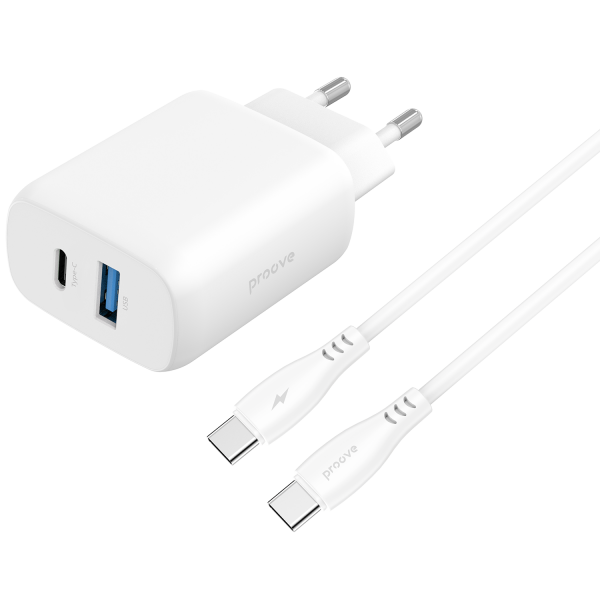 Proove Silicone Power 2 Type-C + USB 30W + Сable Type-C to Type-C